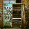 Backdrop: Fabriktür Graffiti