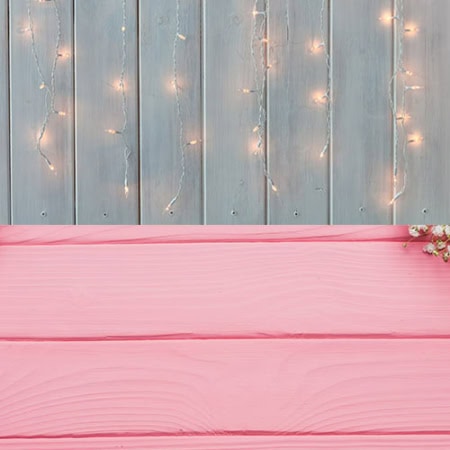 2in1 Backdrop Pinki-Floor-weisses-Holzleuchten