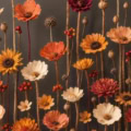 Fotohintergrund: Bunte Herbstblumen – Ausschnitt 150 x 150 cm