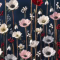 Fotohintergrund: Bunte Winterblumen – Ausschnitt 150 x 150 cm