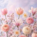 Fotohintergrund: Frühlingsblüten Fliederhimmel – Ausschnitt 150 x 150 cm