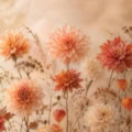 Fotohintergrund: Herbstblüten Karamellhimmel – Ausschnitt 150 x 150 cm