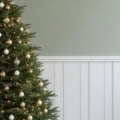 Fotohintergrund: Weihnachtsbaum vor Salbeigrün – Ausschnitt 150 x 150 cm