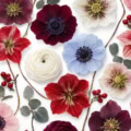 Fotohintergrund: Winterblüten Konfetti – Ausschnitt 150 x 150 cm