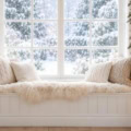 Fotohintergrund: Wintertraum am Fenster – Ausschnitt 150 x 150 cm
