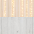 Fotohintergrund 2in1: Chiffon-Vorhang mit weißen Dielen – Ausschnitt 150 x 300 cm