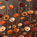 Fotohintergrund: Bunte Herbstblumen – Ausschnitt 200 x 200 cm