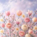 Fotohintergrund: Frühlingsblüten Fliederhimmel – Ausschnitt 200 x 200 cm