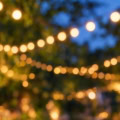 Fotohintergrund: Gartenfest Lichterketten – Ausschnitt 200 x 200 cm