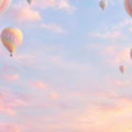 Fotohintergrund: Heißluftballons Pastell – Ausschnitt 200 x 200 cm