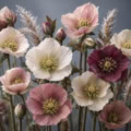 Fotohintergrund: Nahaufnahme von Christrosen – Ausschnitt 200 x 200 cm