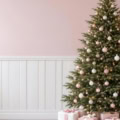 Fotohintergrund: Weihnachtsbaum vor Rosé – Ausschnitt 200 x 200 cm