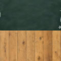 Fotohintergrund 2in1: Kreidetafel mit Eichendielen – Ausschnitt 200 x 400 cm