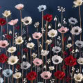 Fotohintergrund: Bunte Winterblumen – Ausschnitt 250 x 250 cm