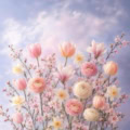 Fotohintergrund: Frühlingsblüten Fliederhimmel – Ausschnitt 250 x 250 cm