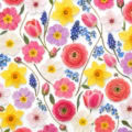 Fotohintergrund: Frühlingsblüten Konfetti – Ausschnitt 250 x 250 cm