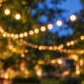 Fotohintergrund: Gartenfest Lichterketten – Ausschnitt 250 x 250 cm