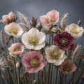 Fotohintergrund: Nahaufnahme von Christrosen – Ausschnitt 250 x 250 cm