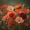 Fotohintergrund: Nahaufnahme von Dahlien – Ausschnitt 250 x 250 cm