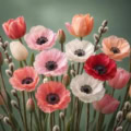 Fotohintergrund: Nahaufnahme von Tulpen – Ausschnitt 250 x 250 cm