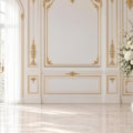 Fotohintergrund: Schlosssaal Weiß-Gold – Ausschnitt 250 x 250 cm