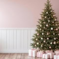 Fotohintergrund: Weihnachtsbaum vor Rosé – Ausschnitt 250 x 250 cm