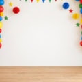 Fotohintergrund: Wimpelkette und Ballons – Ausschnitt 250 x 250 cm