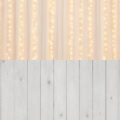 Fotohintergrund 2in1: Chiffon-Vorhang mit weißen Dielen – Ausschnitt 250 x 500 cm