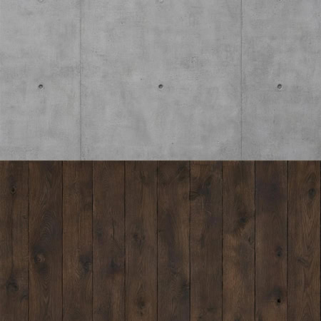 Fotohintergrund 2in1: Betonwand mit dunklen Dielen