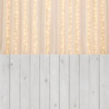 Fotohintergrund 2in1: Chiffon-Vorhang mit weißen Dielen