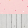 Fotohintergrund 2in1: Kleine Herzen auf Rosa mit weißen Dielen – Ausschnitt 150 x 300 cm