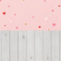 Fotohintergrund 2in1: Kleine Herzen auf Rosa mit weißen Dielen – Ausschnitt 200 x 400 cm