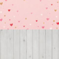 Fotohintergrund 2in1: Kleine Herzen auf Rosa mit weißen Dielen – Ausschnitt 250 x 500 cm