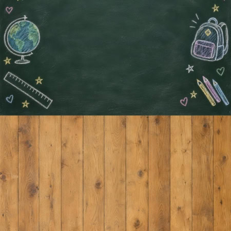 Fotohintergrund 2in1: Kreidetafel mit Eichendielen