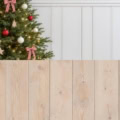 Fotohintergrund 2in1: Skandinavischer Weihnachtsbaum mit Holzboden – Ausschnitt 150 x 300 cm