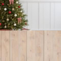 Fotohintergrund 2in1: Skandinavischer Weihnachtsbaum mit Holzboden – Ausschnitt 200 x 400 cm