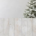 Fotohintergrund 2in1: Weihnachtlicher Tannenbaum mit Holzboden – Ausschnitt 150 x 300 cm