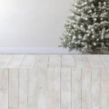 Fotohintergrund 2in1: Weihnachtlicher Tannenbaum mit Holzboden – Ausschnitt 250 x 500 cm