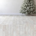 Fotohintergrund 2in1: Weihnachtlicher Tannenbaum mit Holzboden