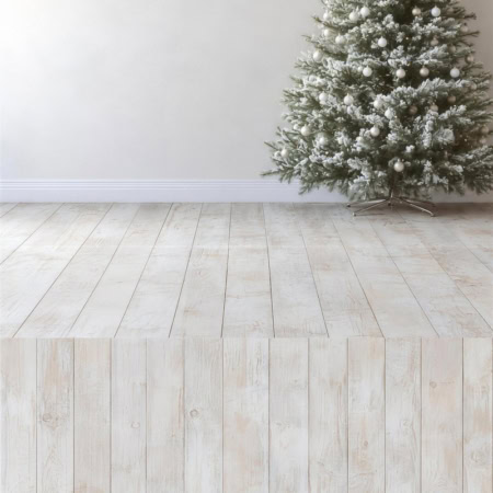 Fotohintergrund 2in1: Weihnachtlicher Tannenbaum mit Holzboden