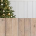 Fotohintergrund 2in1: Weihnachtsbaum vor Salbeigrün mit Holzboden – Ausschnitt 150 x 300 cm