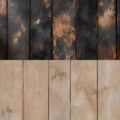 Fotohintergrund 2in1: Weihnachtsdeko vor Holzwand mit Holzboden – Ausschnitt 150 x 300 cm