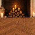 Fotohintergrund 2in1: Weihnachtssalon mit Kamin und Parkett – Ausschnitt 150 x 300 cm