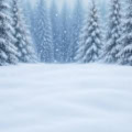 Fotohintergrund 2in1: Winter Tannenwald mit Schneeboden – Ausschnitt 250 x 500 cm