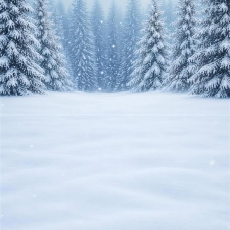 Fotohintergrund 2in1: Winter Tannenwald mit Schneeboden