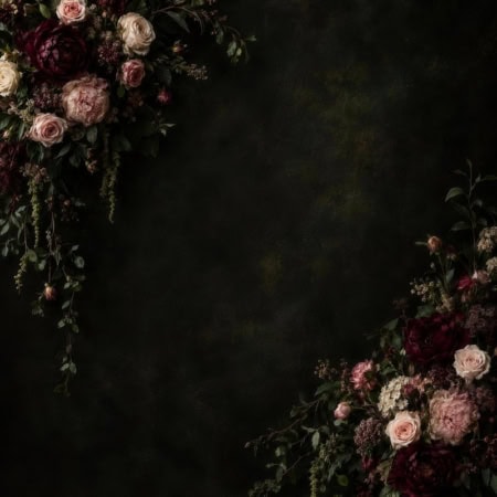 Fotohintergrund: Dunkle Rosen-Romantik