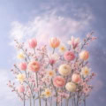Fotohintergrund: Frühlingsblüten Fliederhimmel
