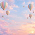 Fotohintergrund: Heißluftballons Pastell