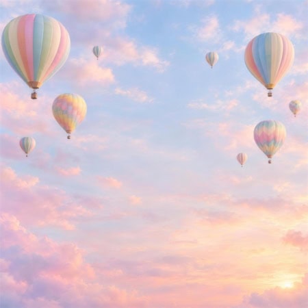 Fotohintergrund: Heißluftballons Pastell