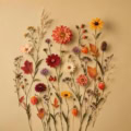 Fotohintergrund: Herbstblumen auf Ocker